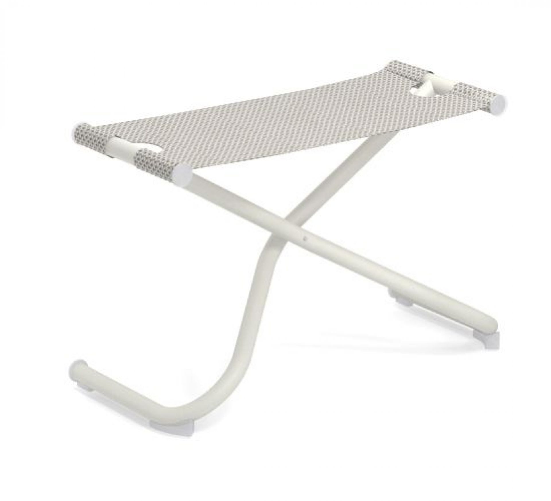 Snooze Sitzpouf von Emu in Mattweiß (Eis): Klappbarer Fußhocker für Garten und Terrasse.